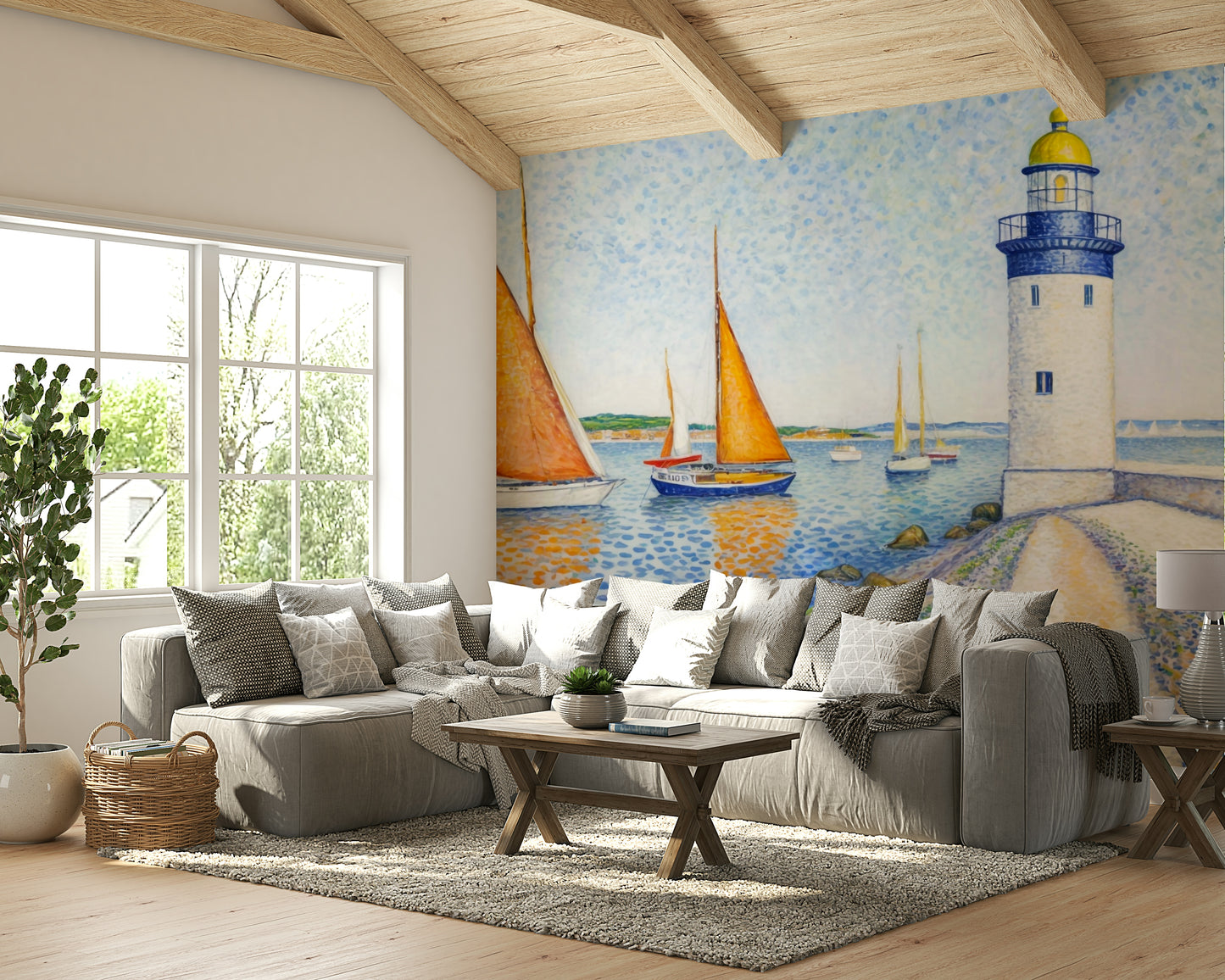 A seamless pattern for a living room or bedroom.

