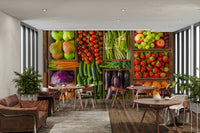 The wall art combines a nature theme with a rustic feel.

