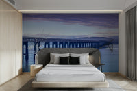 The wallpaper is perfect for a peaceful space.

