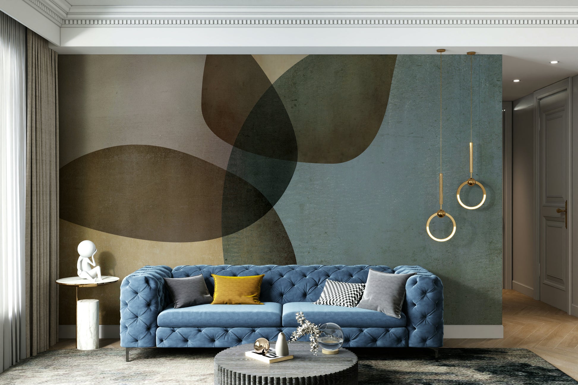 A calm and serene wall covering.

