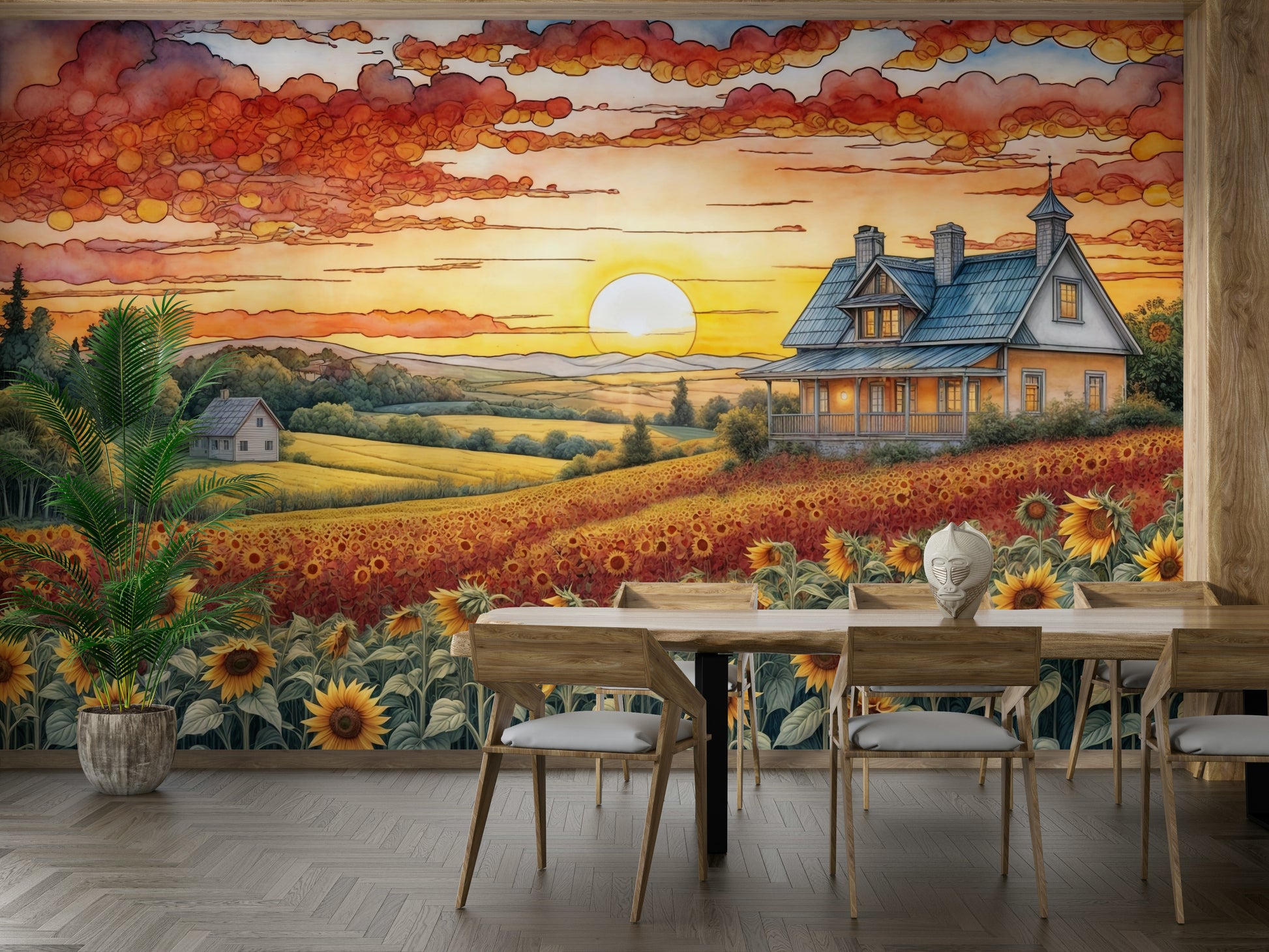 A calm and serene wall covering.

