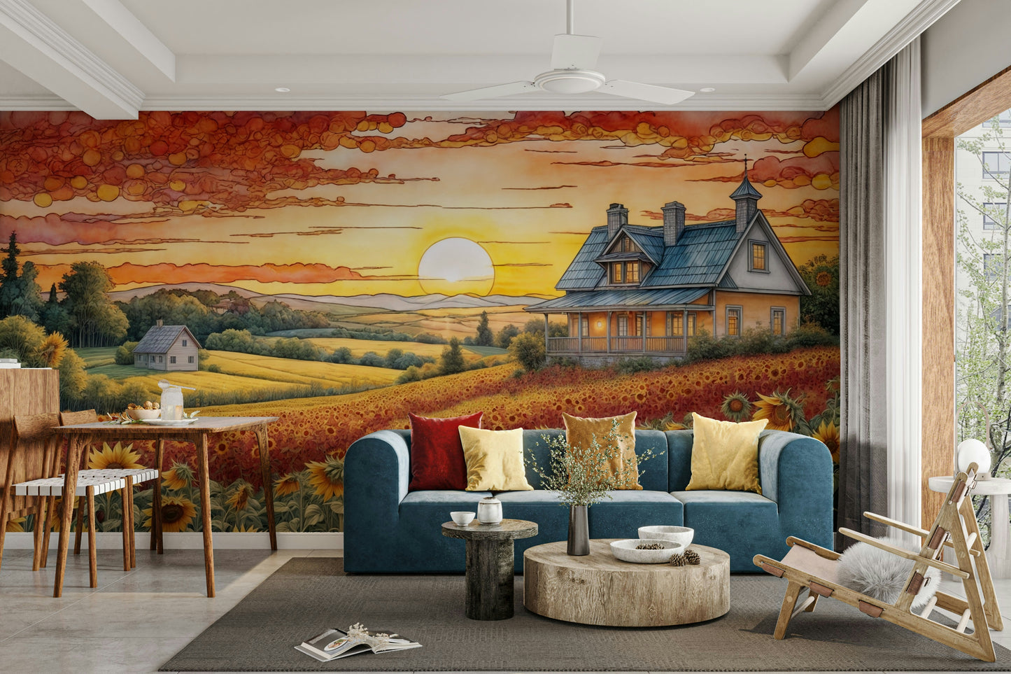 A high-quality print of a tranquil garden.

