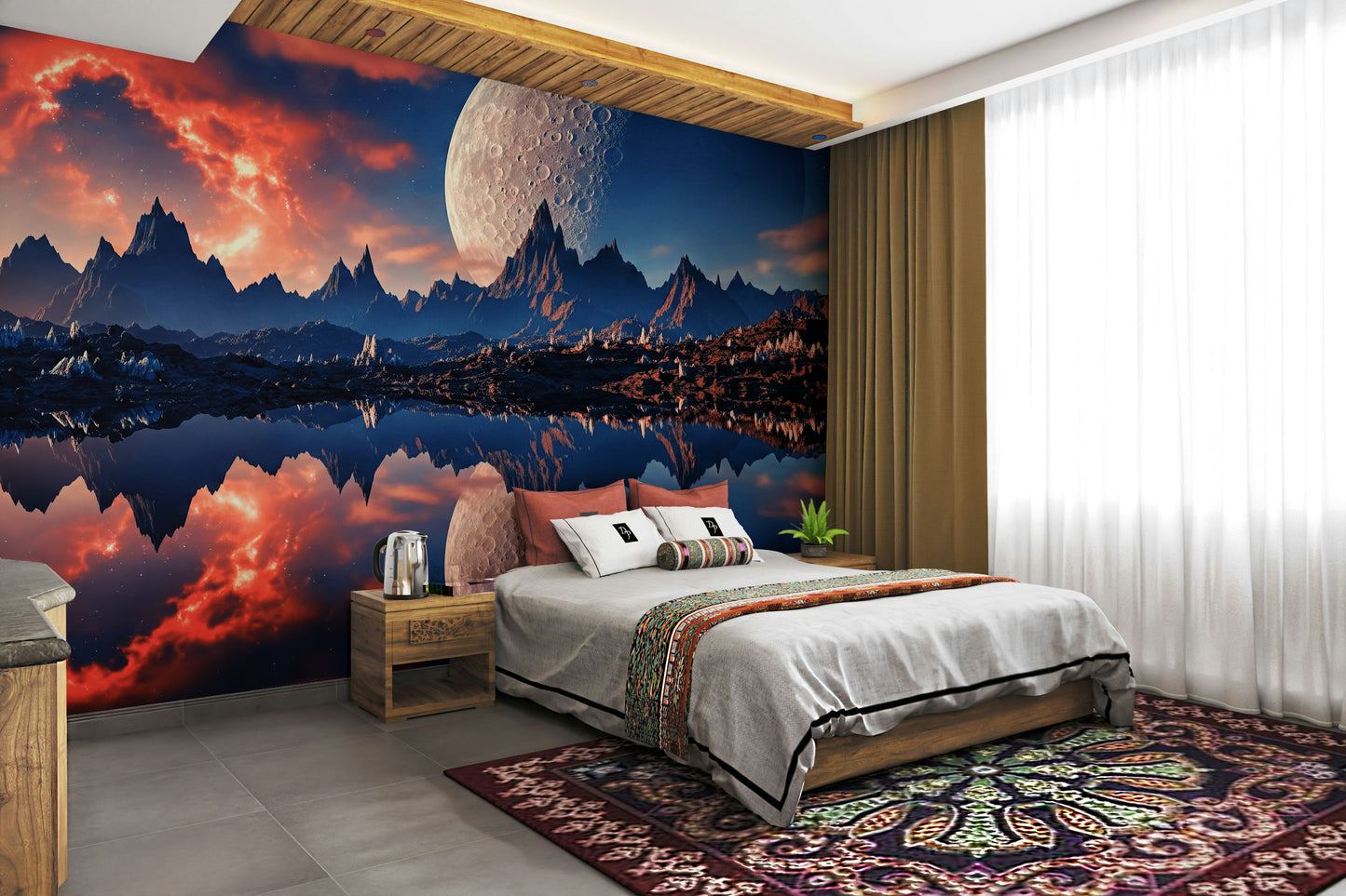 The wall art combines a nature theme with a magical feel.

