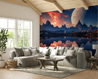 The mural has a soft, graceful feel.

