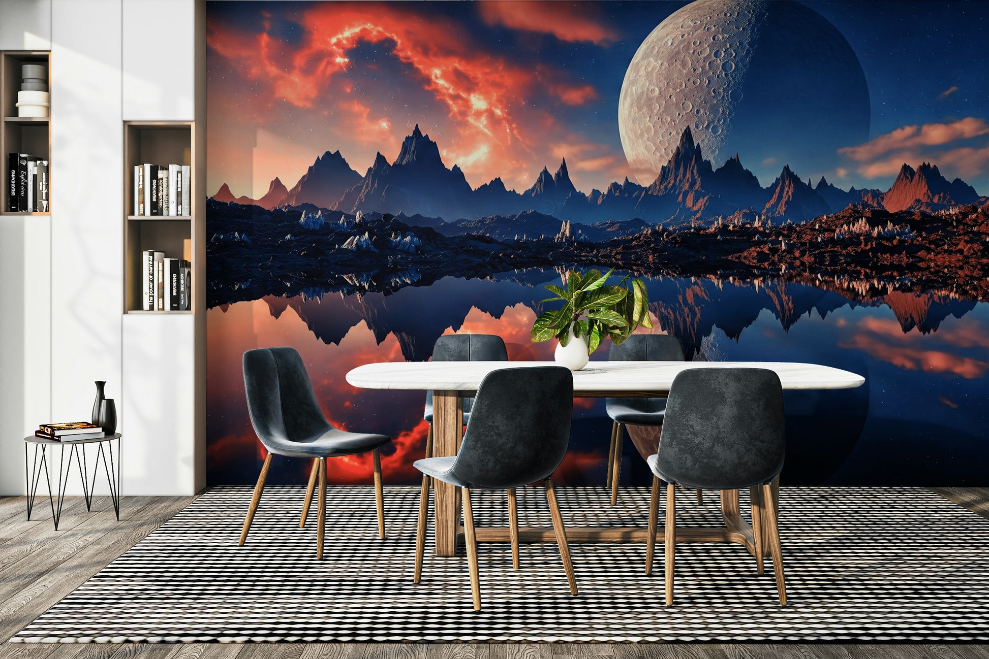 A close-up of the delicate trees and reflections.

