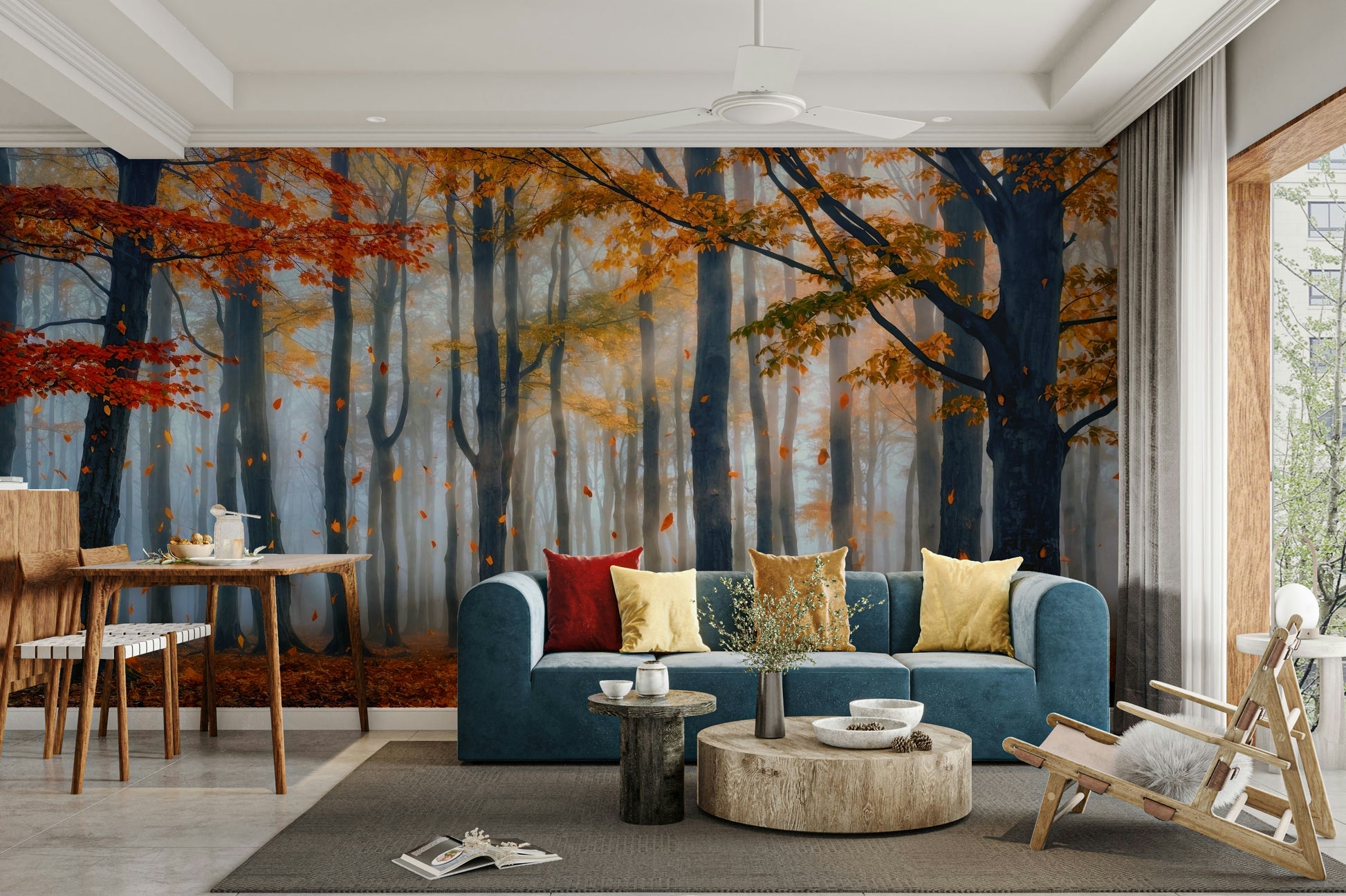 The design has a very polished and luxurious effect on the space.

