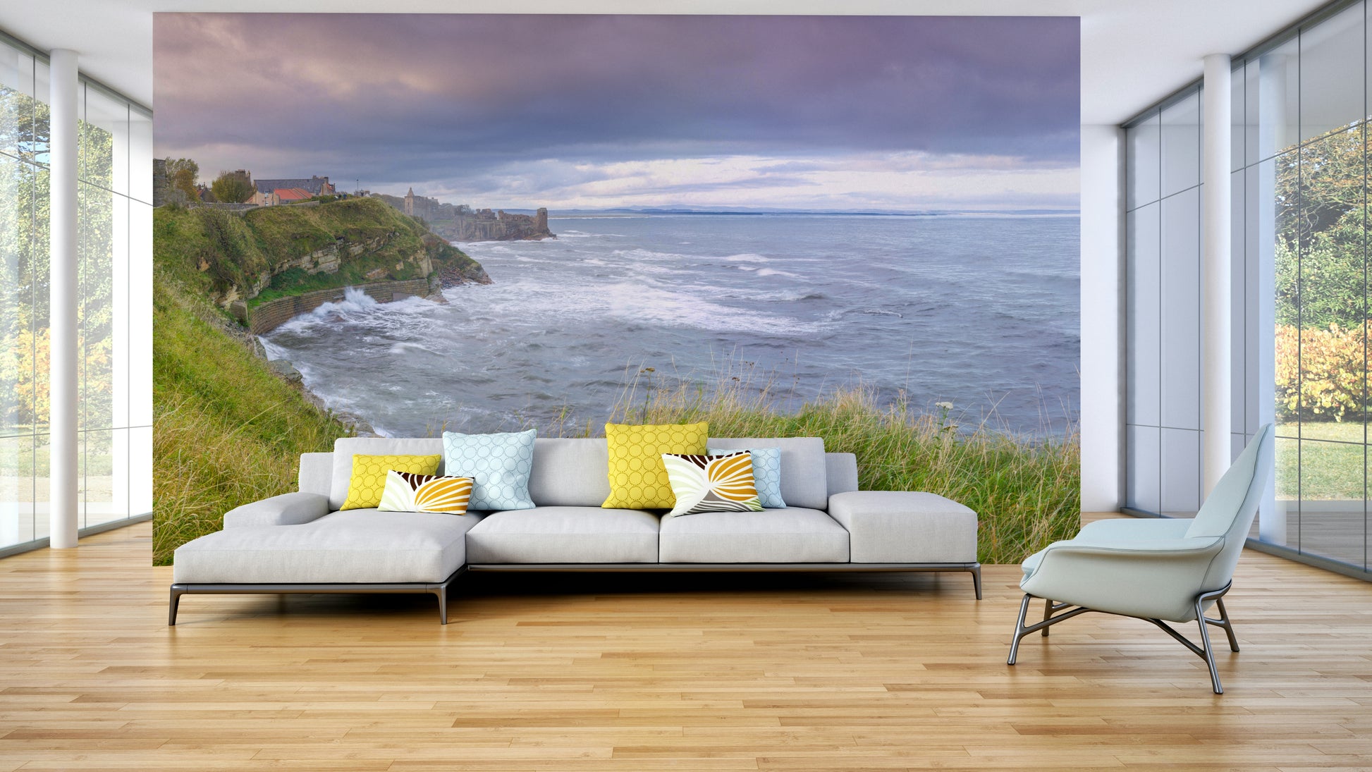 A calm and serene wall covering.

