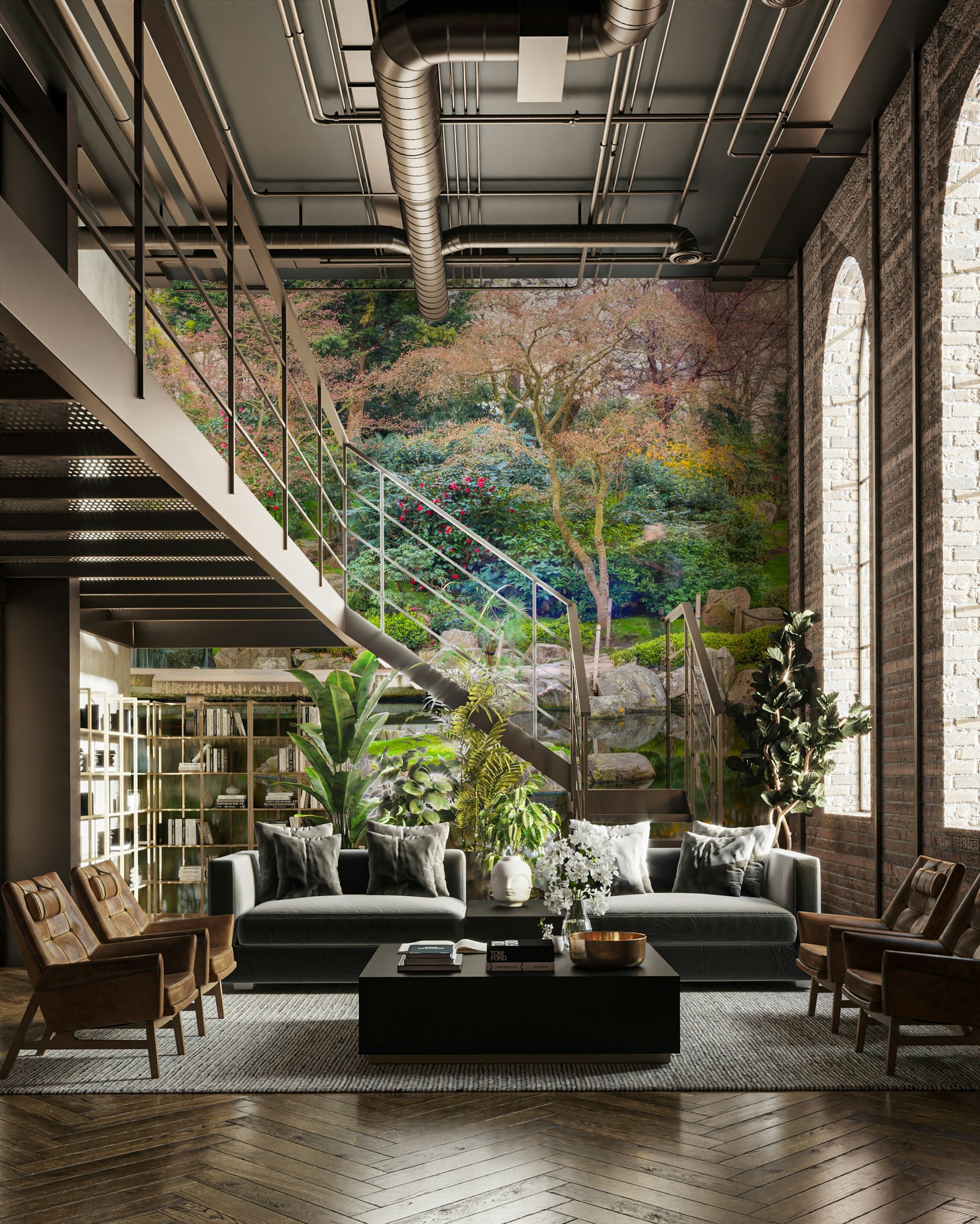 A seamless pattern for a living room or meditation space.

