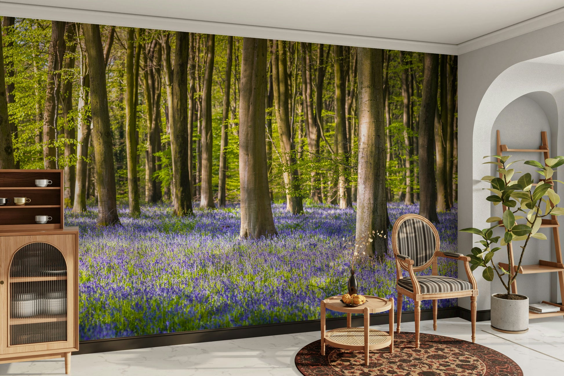 The wall art combines a nature theme with a serene feel.

