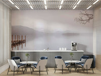 The mural has a soft, graceful feel.

