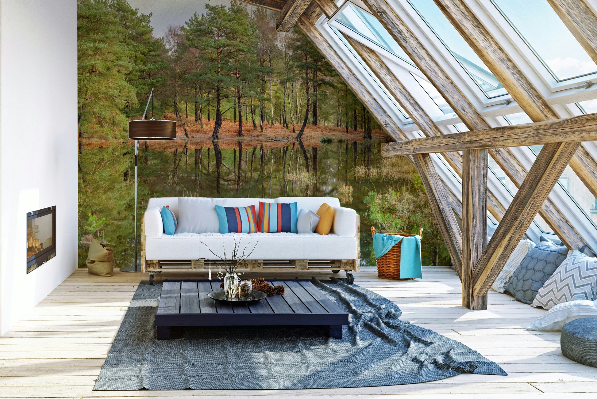 A close-up of the delicate trees and reflections.

