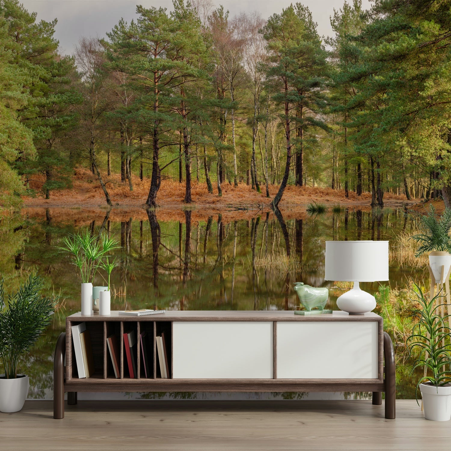 A calm and serene wall covering.

