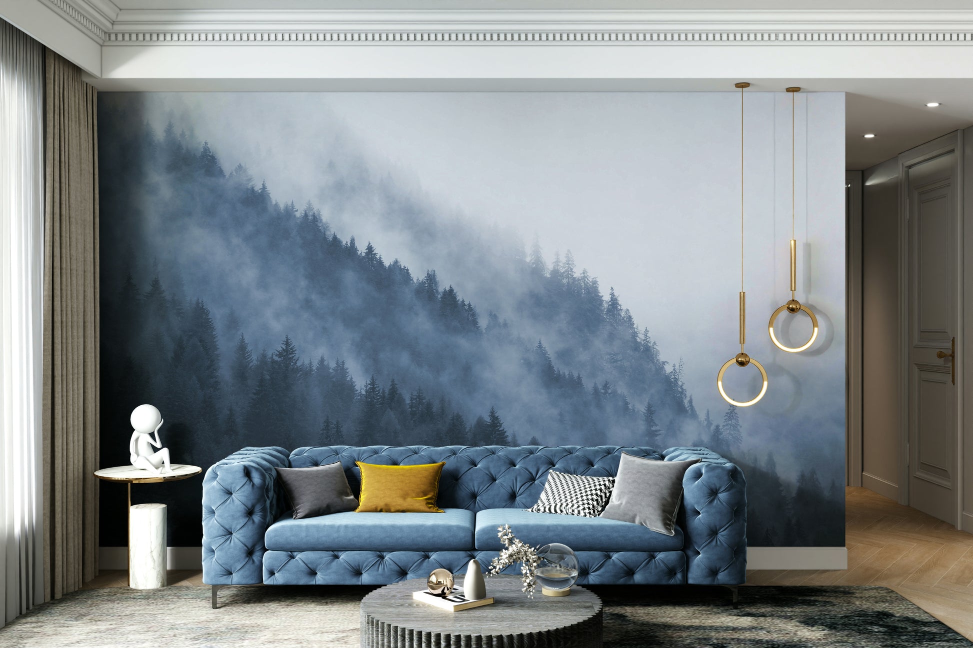 A seamless pattern for a living room or bedroom.

