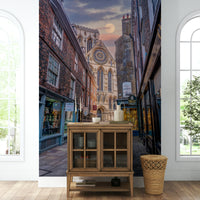 The mural has a soft, graceful feel.

