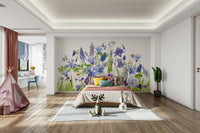 The mural has a soft, graceful feel.

