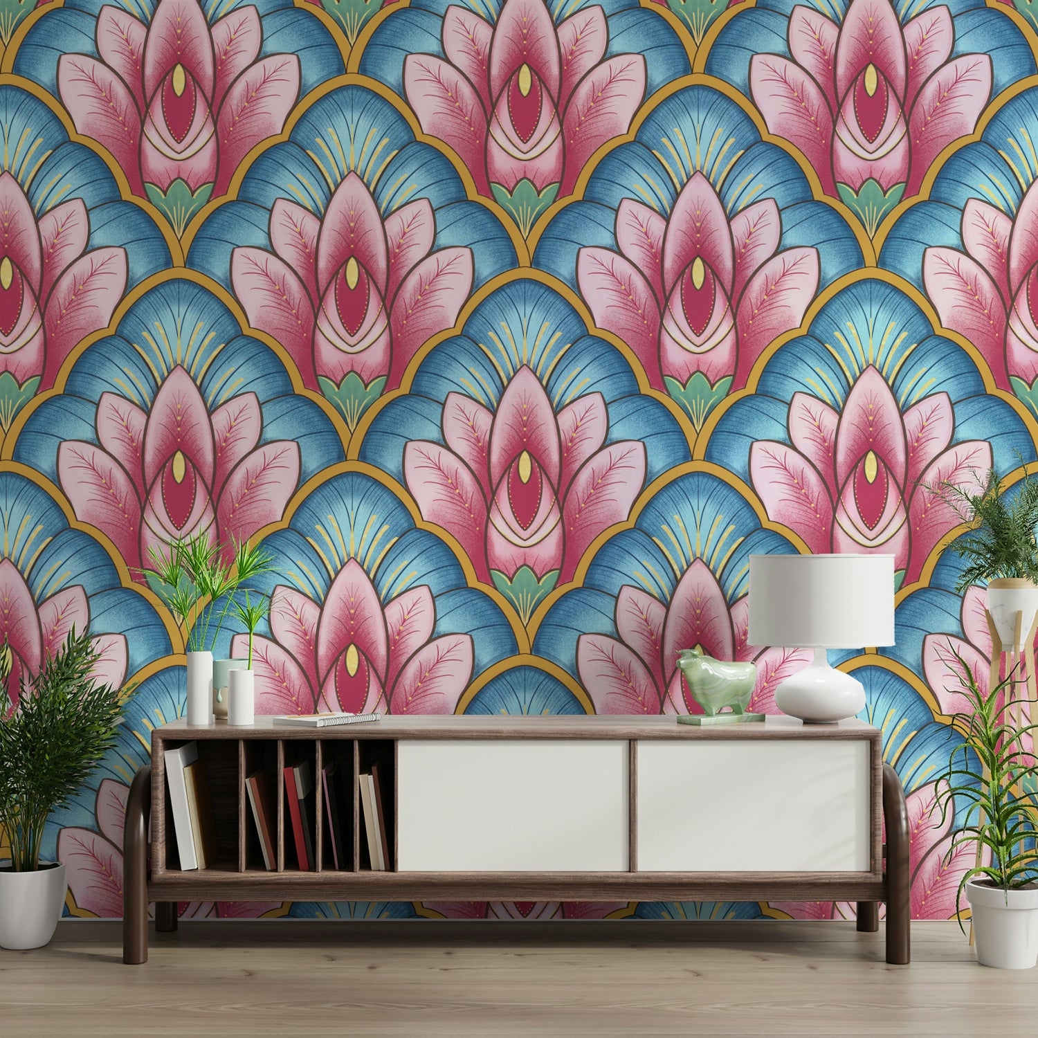 A seamless pattern for a living room or bedroom.


