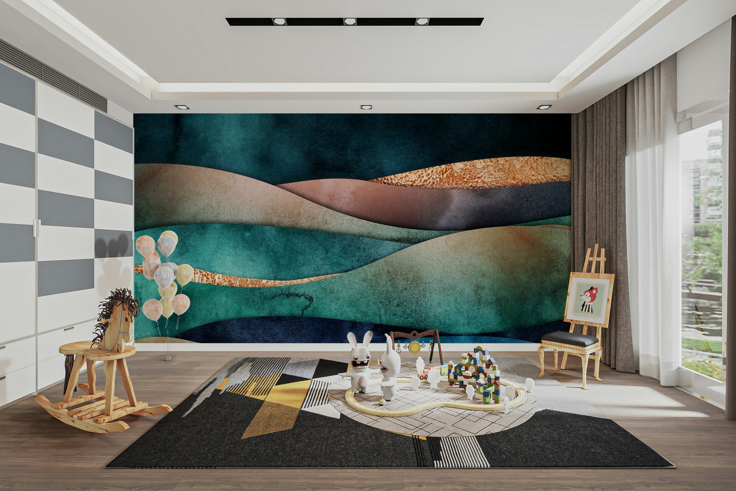 The wallpaper is perfect for an accent wall.

