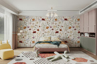 The mural has soft and gentle colors.

