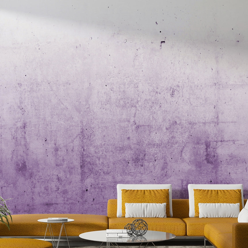The wallpaper shows a gradient from purple to gray.

