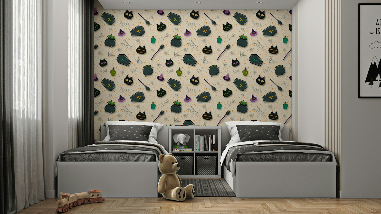 Boo! Halloween Fun Pearl spooky wallpaper