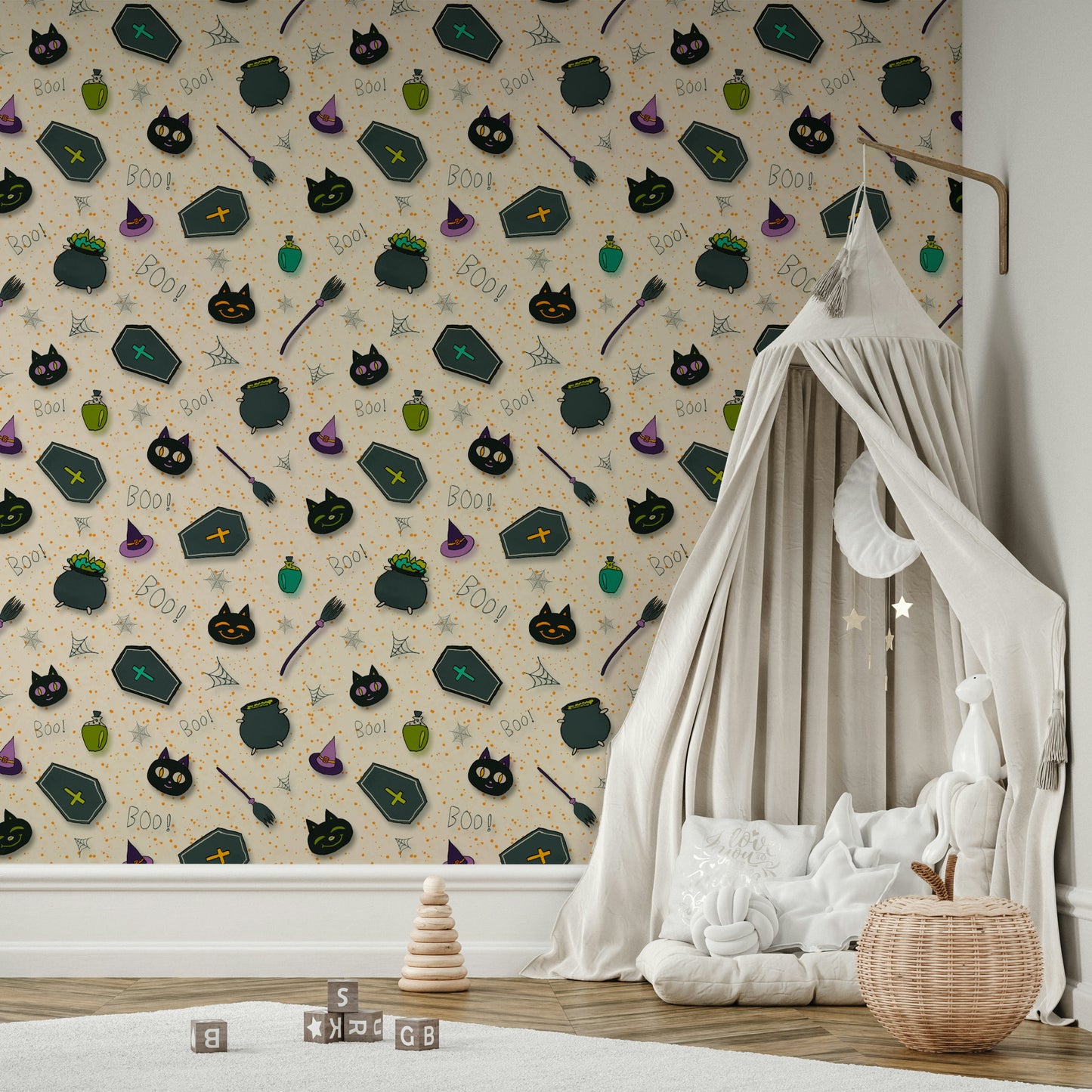 Boo! Halloween Fun Pearl eerie wallpaper for walls
