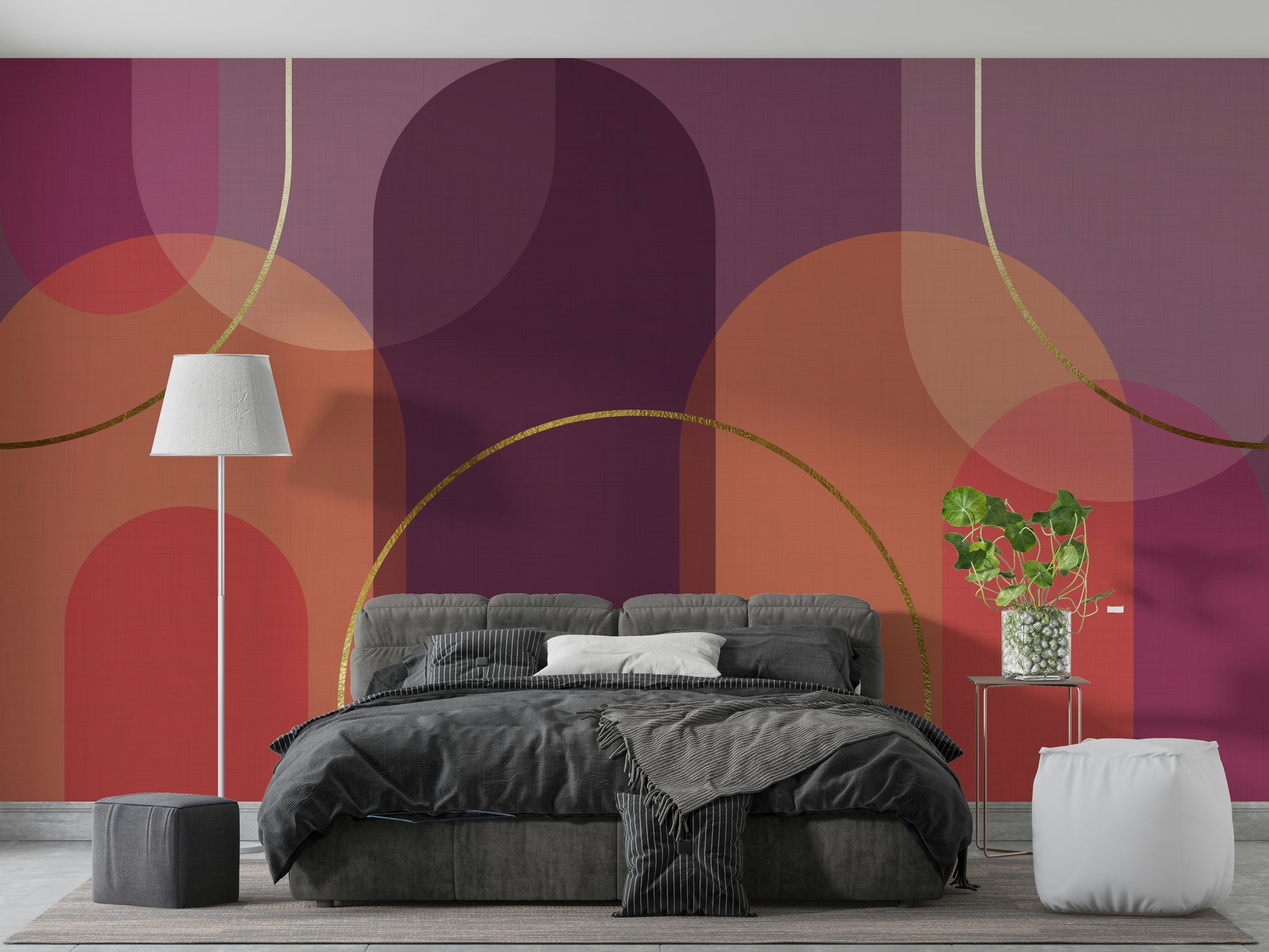 The colors are a soft, retro palette, such as warm orange, yellow, and soft pink.
