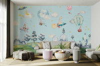 The colors are soft and gentle, with pale blues, pinks, and whites.

