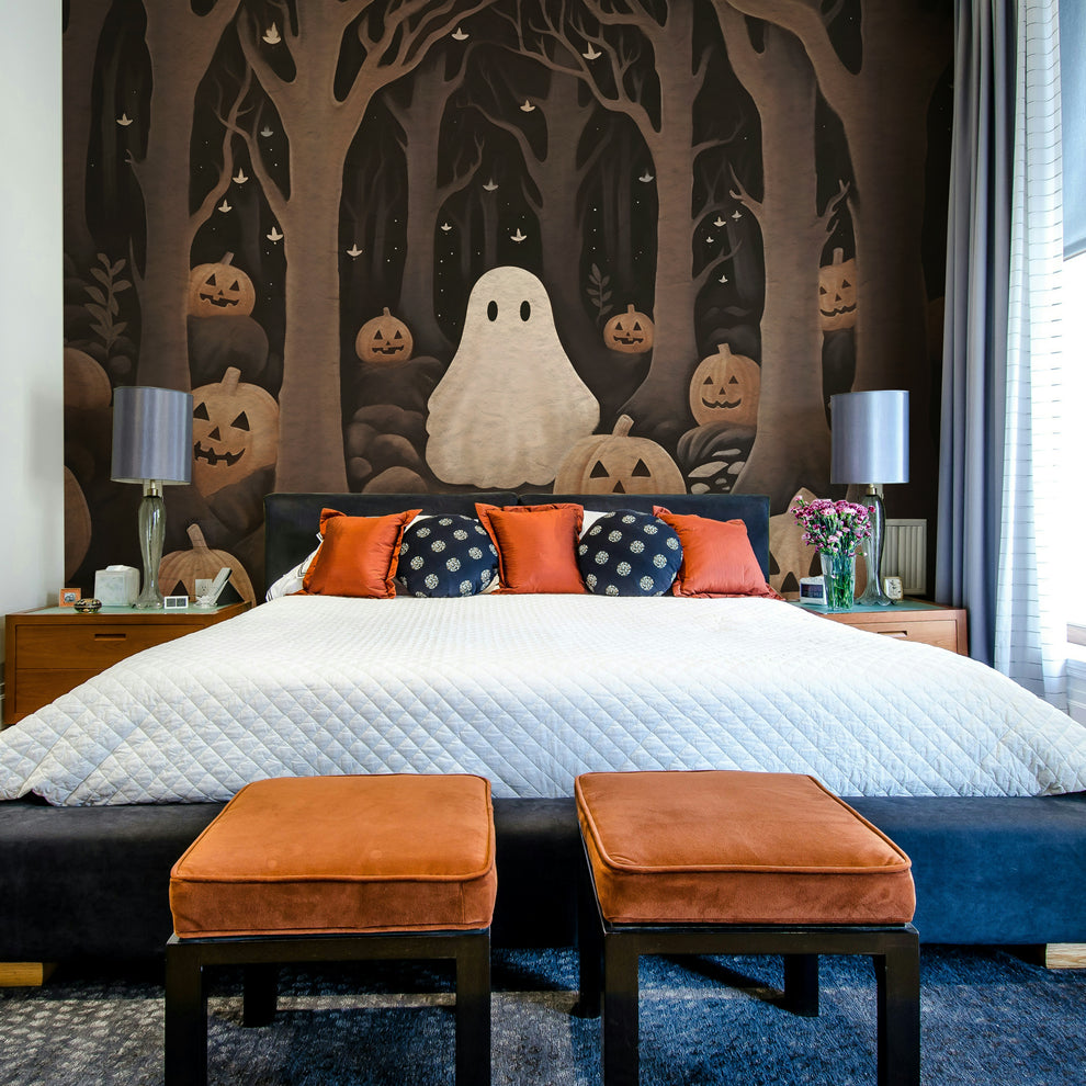 Pumpkins Ghost Wall Mural Pumpkins Ghost Wall Mural