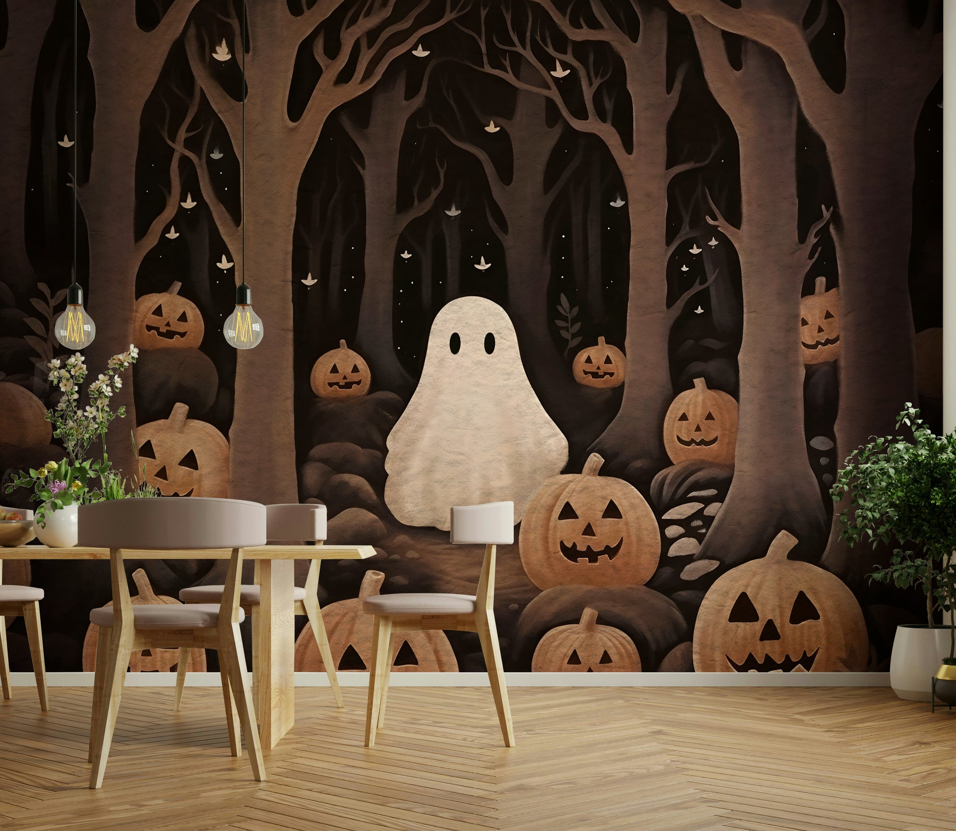 Pumpkins Ghost Wall Mural kids' rooms
