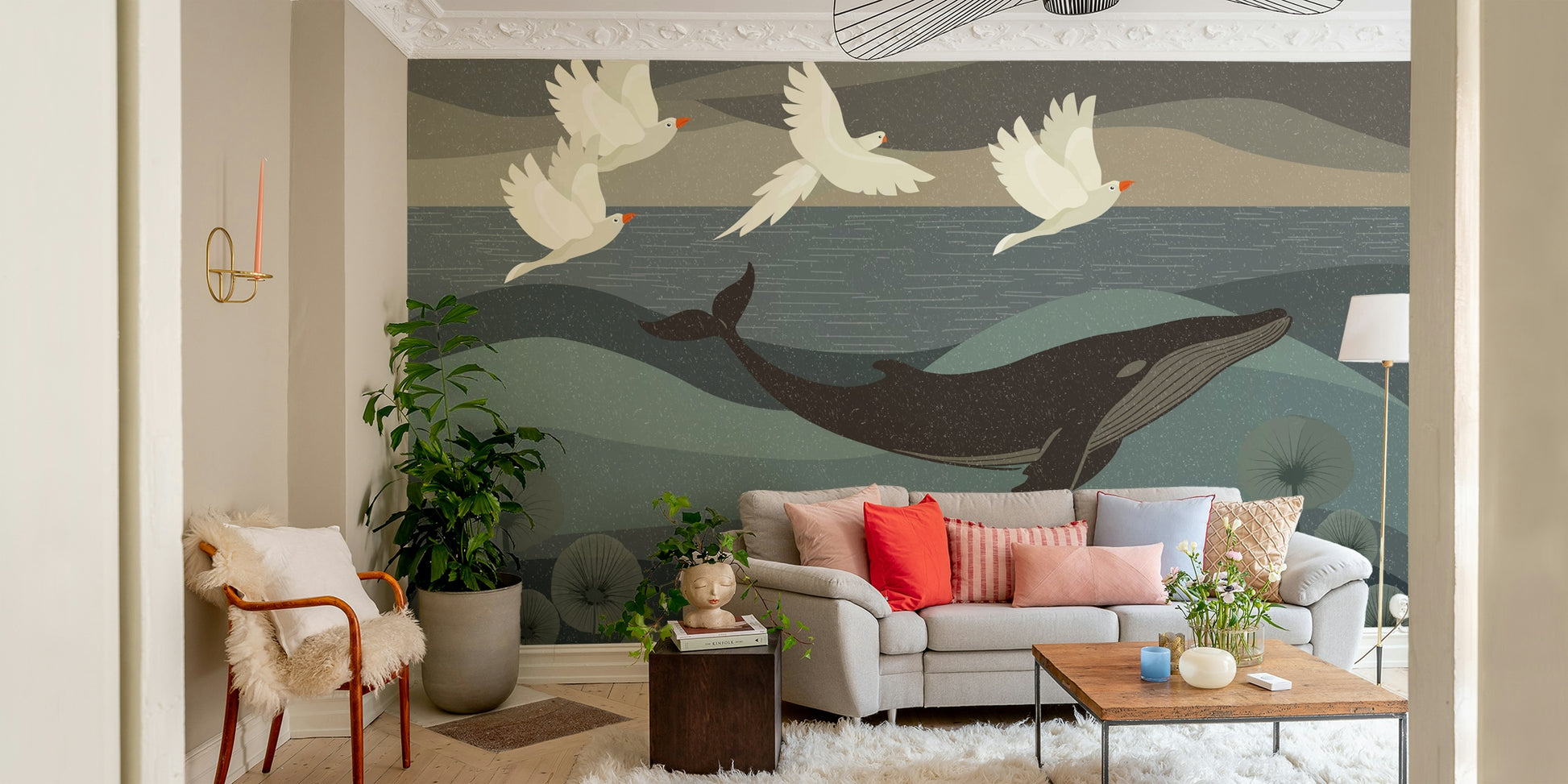 The design features deep-sea creatures in a serene setting.

