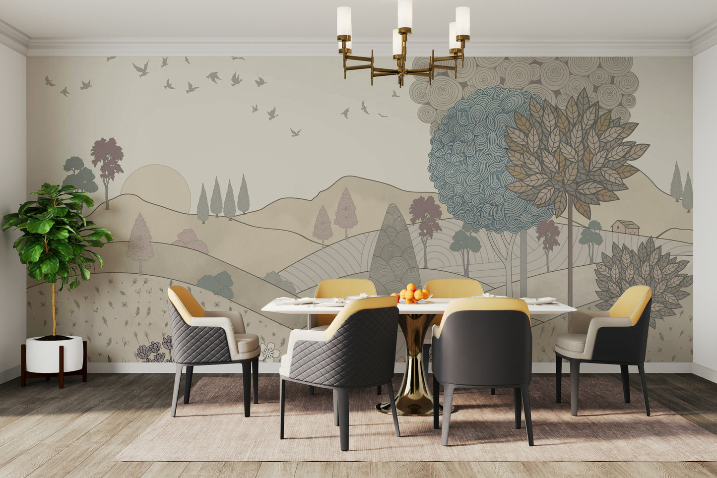 The style is a detailed illustration or pencil drawing.

