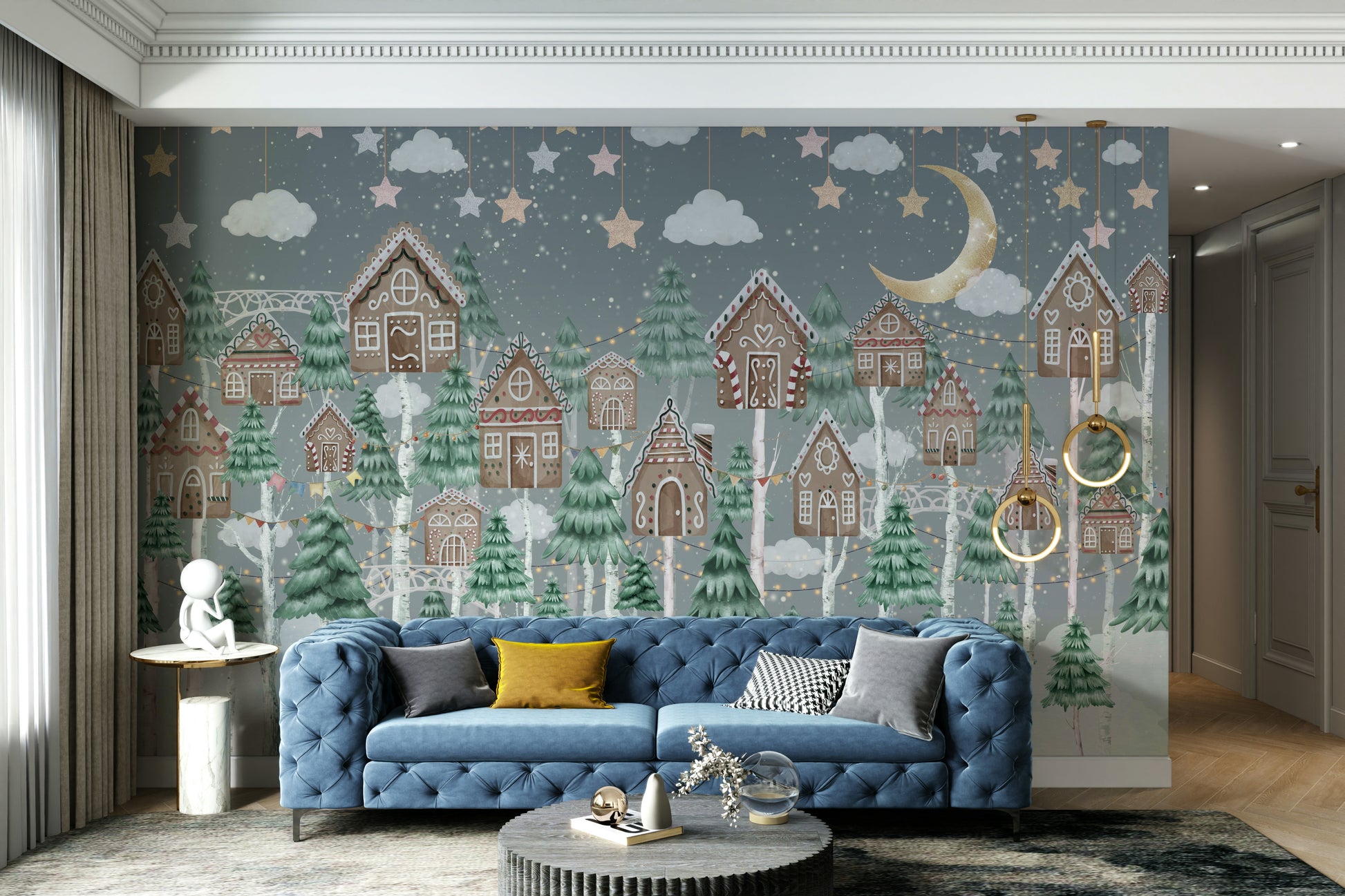 The colors are soft and gentle, with pale purples, pinks, and blues.

