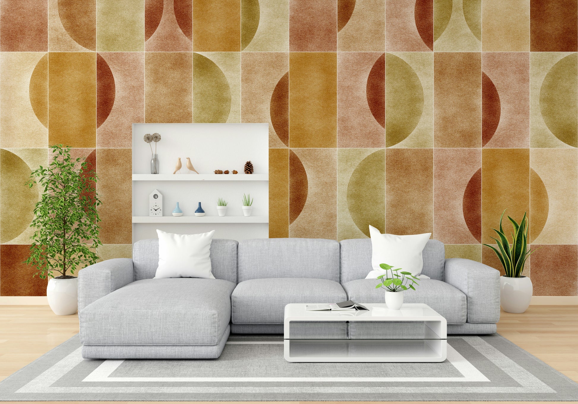 The design features clean lines and intersecting shapes.

