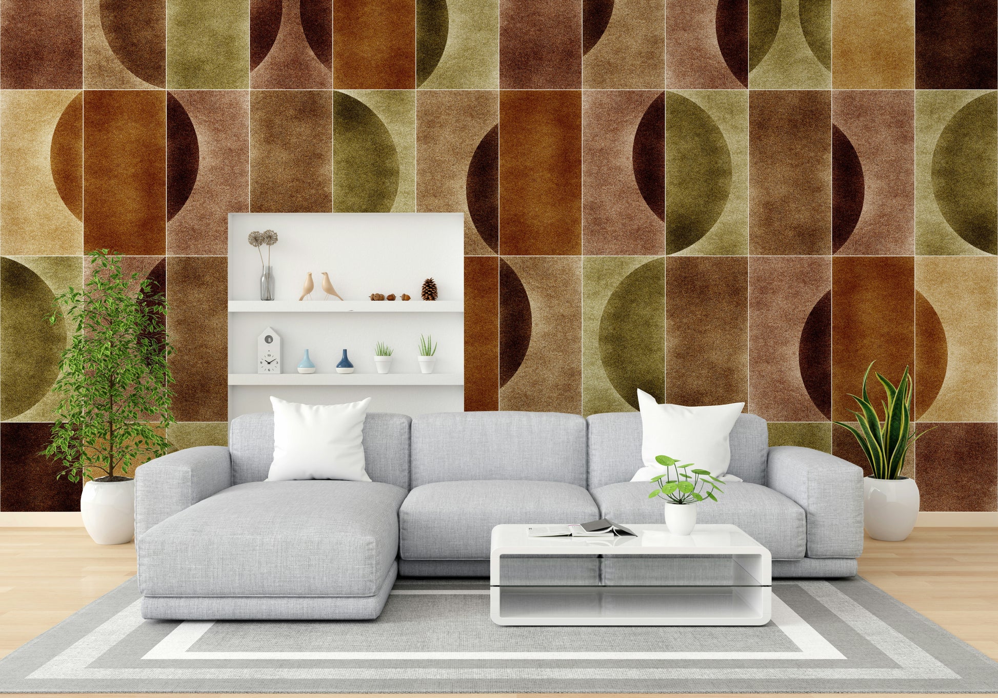 The design features clean lines and intersecting shapes.

