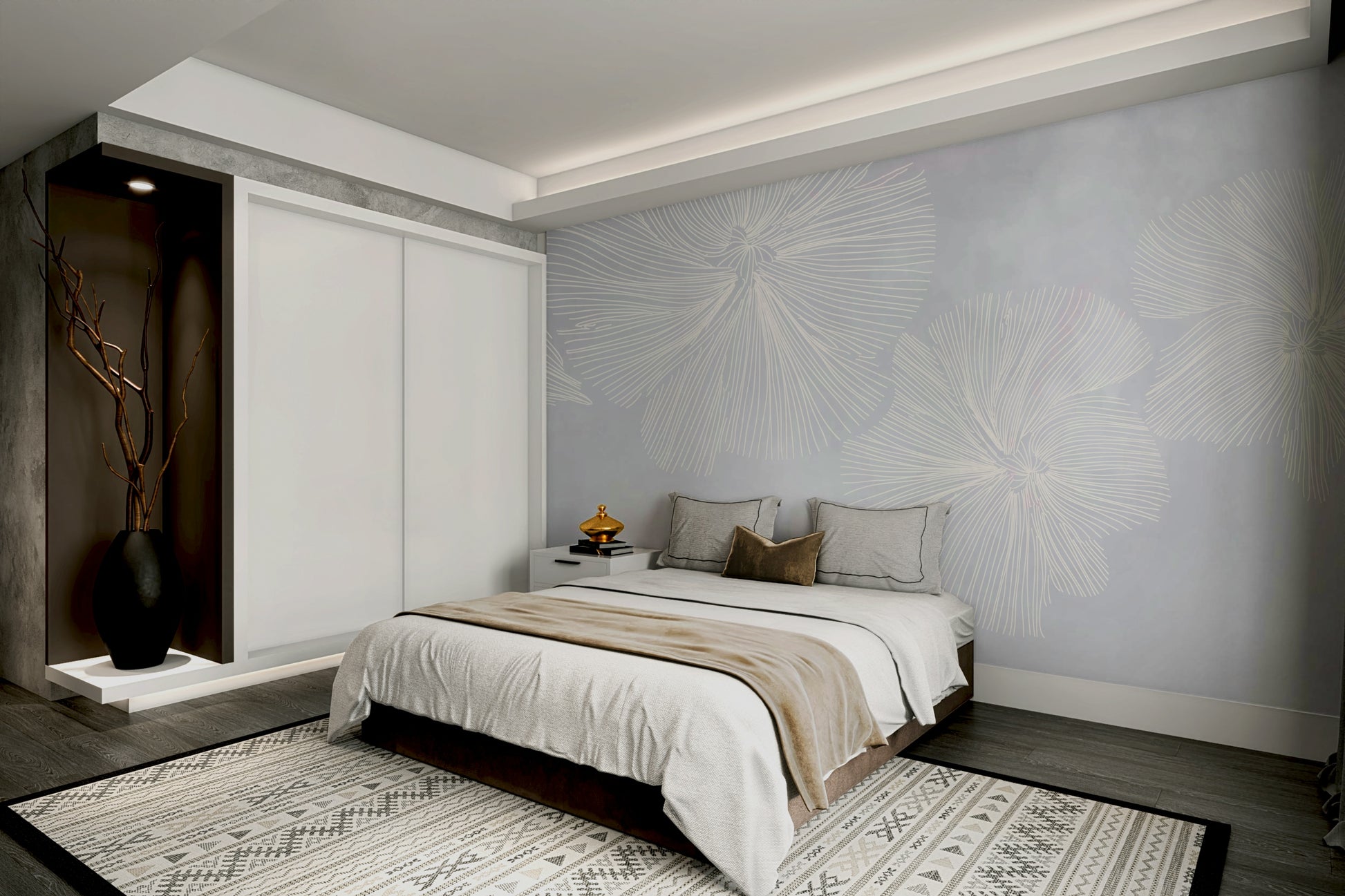 The design has a beautiful, romantic aesthetic.

