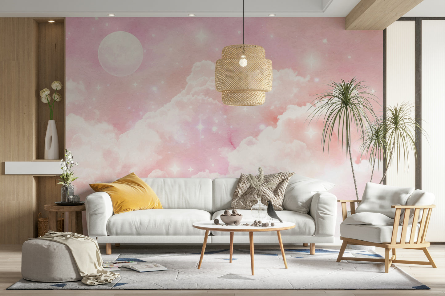 The colors are soft and gentle, with pale blues, grays, and whites.

