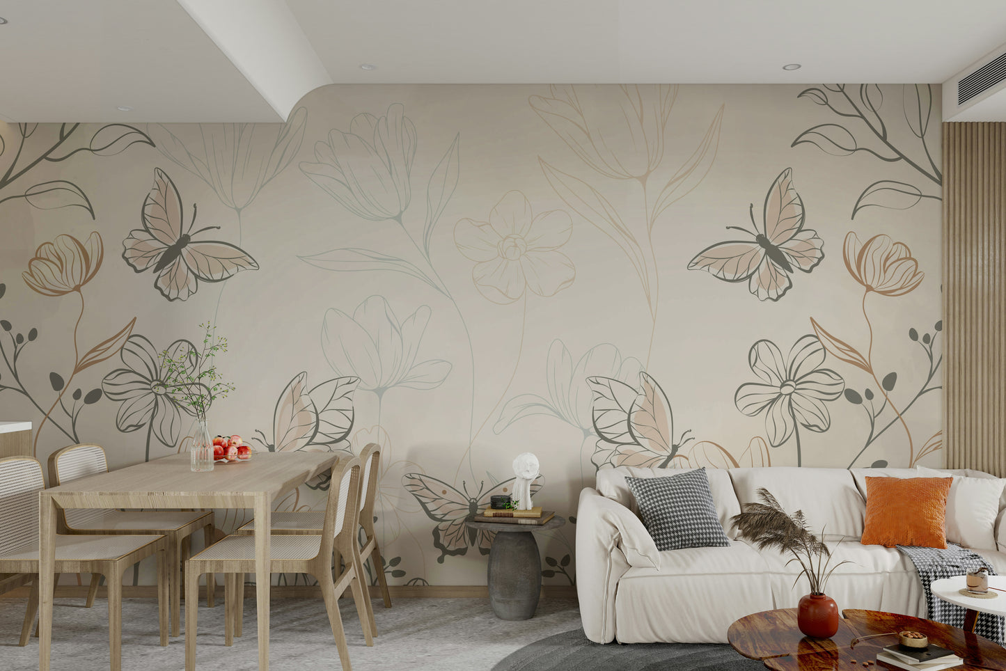 The design features graceful, peaceful flying elements.

