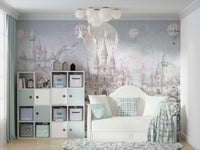 A peaceful wall mural with a whimsical, magical design.

