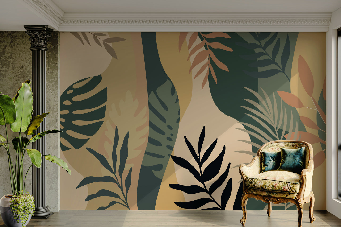 The composition is a structured, repeating pattern.

