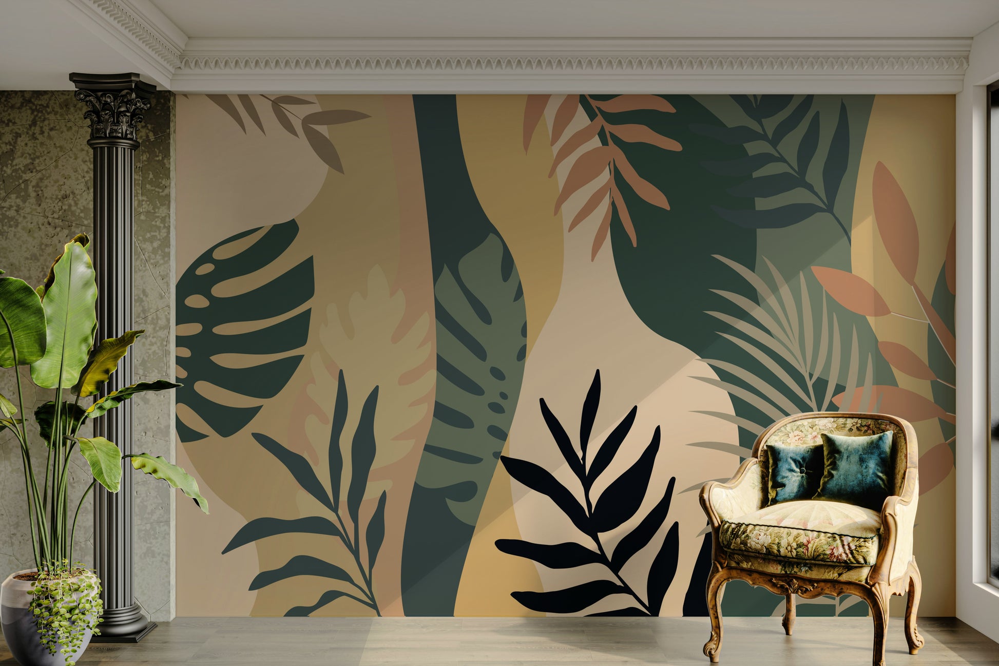 The composition is a structured, repeating pattern.

