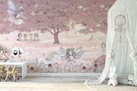 The style is a soft-focus illustration or a painterly design.

