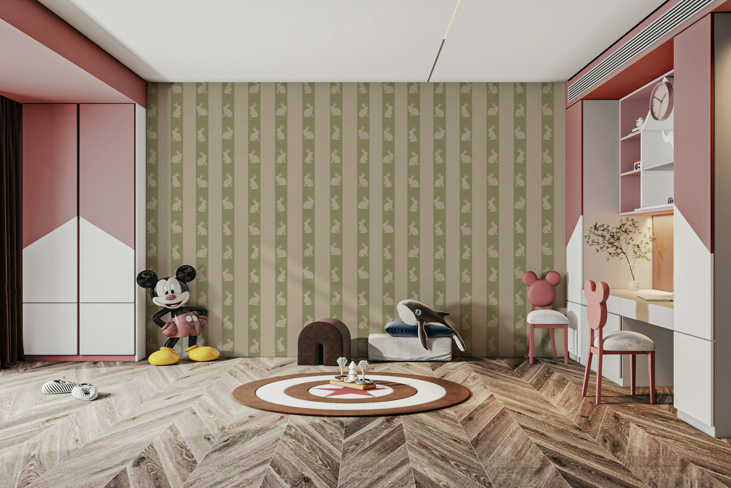 The composition is a structured, repeating pattern.

