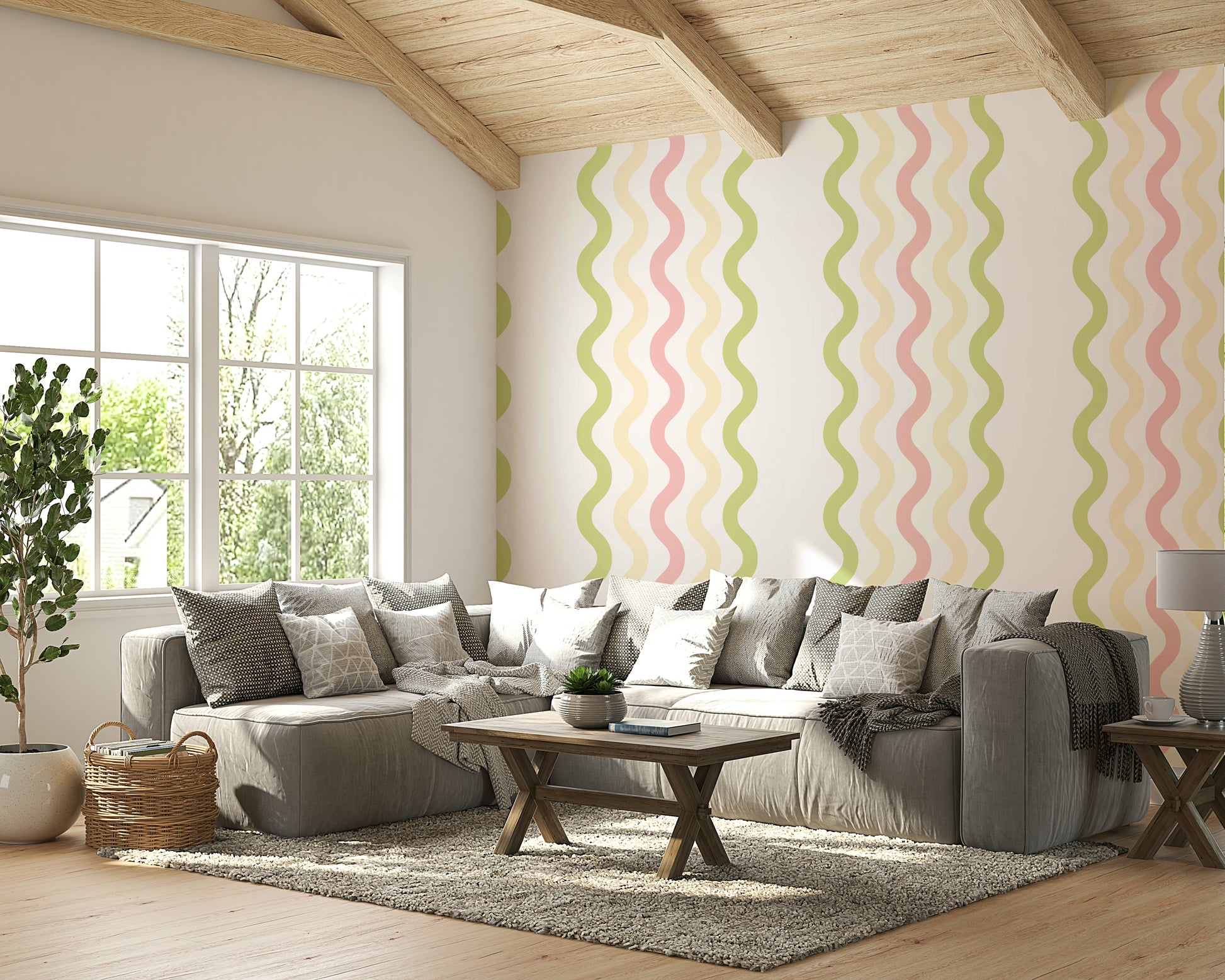 The composition is a harmonious, repeating pattern.

