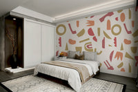 The design features a repeating pattern of soft, interconnected shapes.

