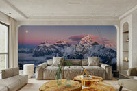 The composition is a wide, landscape view of the mountains and valley.

