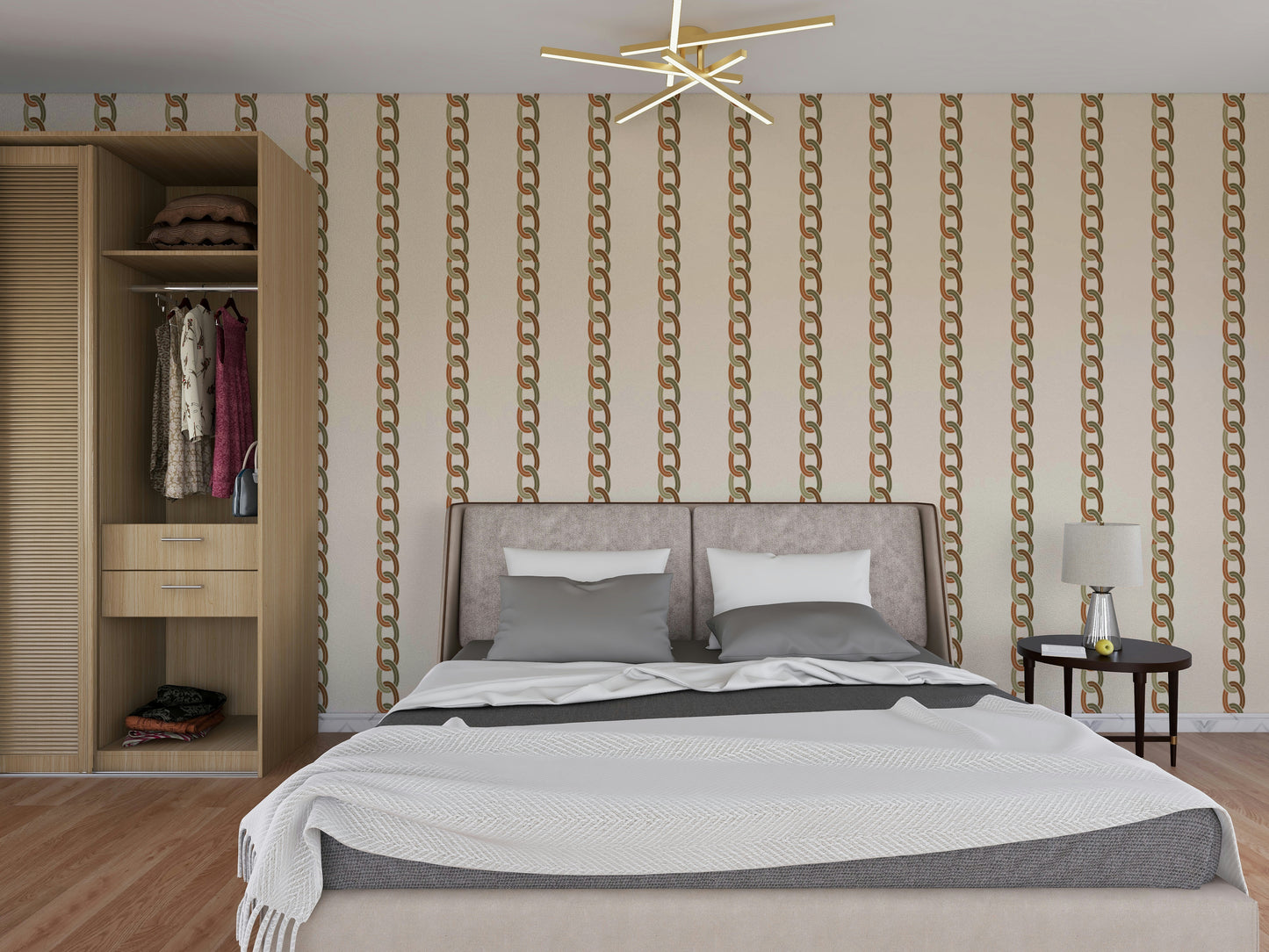 The colors are gentle and warm, with a neutral, beige and gray palette.

