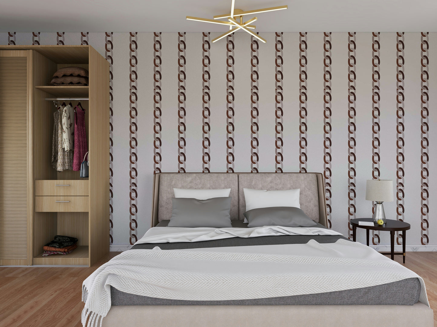 The composition is a harmonious, repeating pattern.

