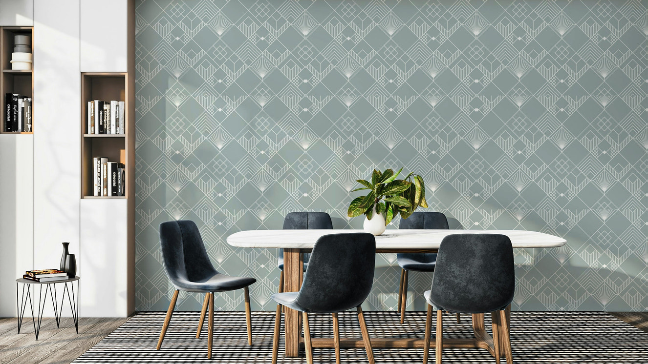 A peaceful wallpaper with a modern, geometric design.

