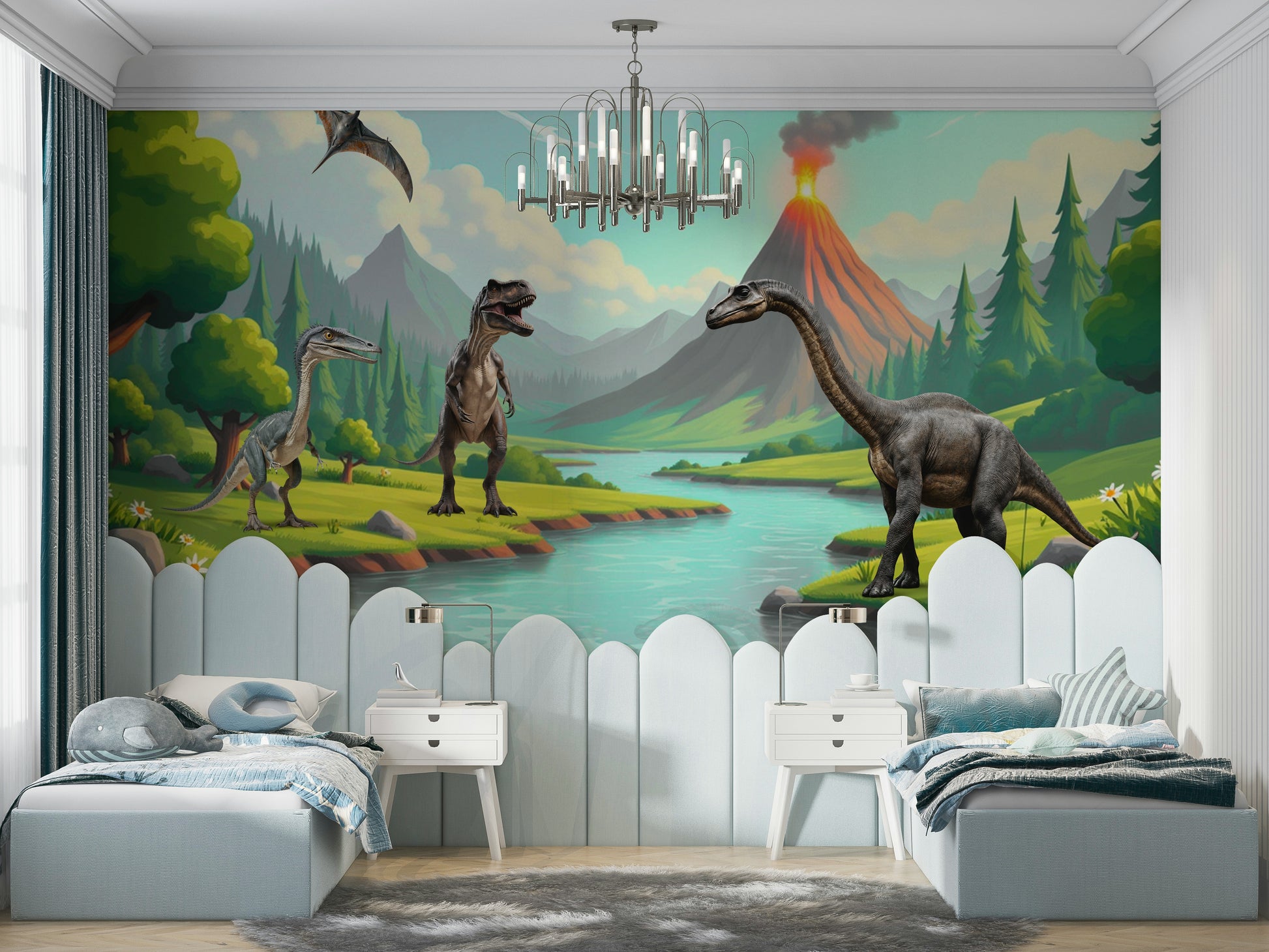 The colors are bright and vibrant, with a lush, natural palette.

