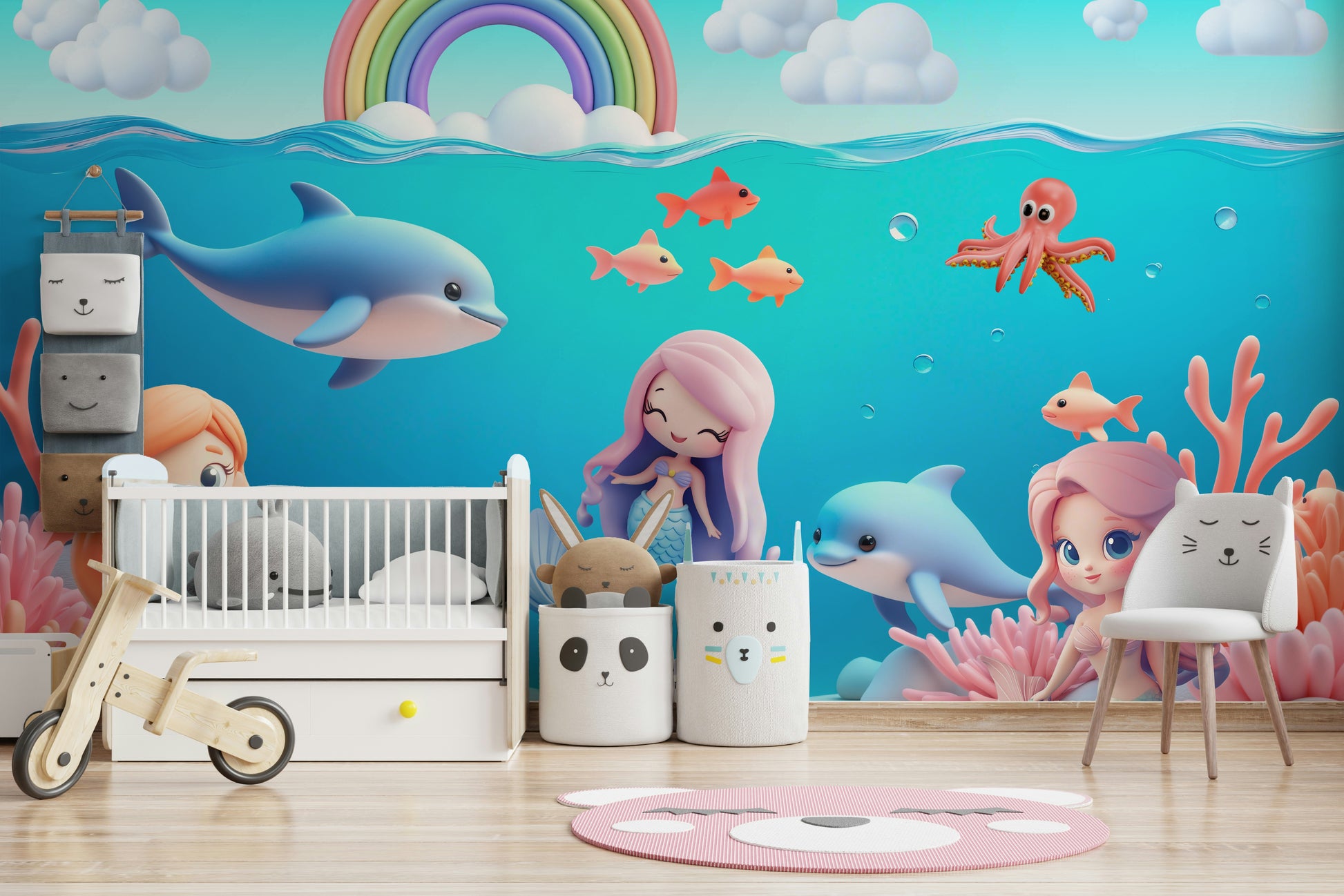 The image is suitable for a kids room or a playroom.

